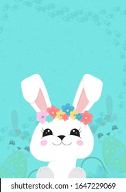 Cute easter bunny peeps out. Easter bunny. Happy bunny. Happy Easter - Vector