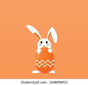 Cute easter bunny. Rabbit character easter egg. Illustration vector