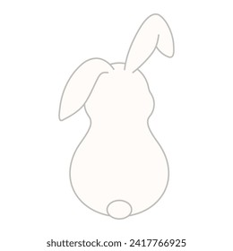 Cute Easter bunny, rabbit, hare cartoon character illustration. Hand drawn style line art design, isolated vector. Holiday clip art, seasonal card, banner poster, element