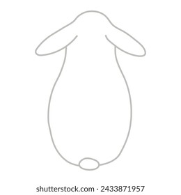 Cute Easter bunny, rabbit, hare cartoon character illustration. Hand drawn style line art design, isolated vector. Holiday clip art, seasonal card, banner poster, element