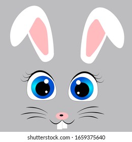 cute easter bunny rabbit illustration