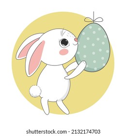 Cute easter bunny. Spring holiday. Vector illustration.