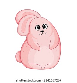 Cute easter bunny, vector illustration on a white background