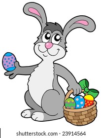 Cute easter bunny - vector illustration.