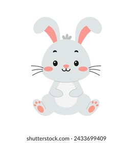 Cute easter bunny. Vector illustration.