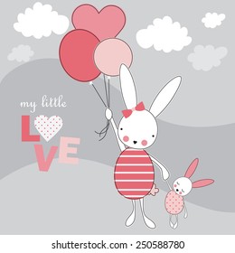 Cute easter bunny vector illustration