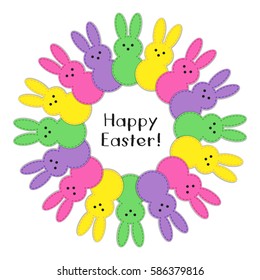 Cute Easter bunting with lovely bunnies for your decoration, can be used as card, banner, party invitation, Easter hunt flyer etc