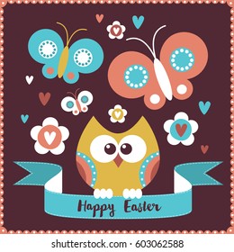 cute easter card design. vector illustration