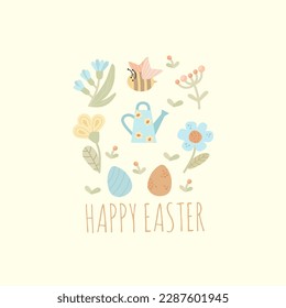 Cute easter card. Hand drawn