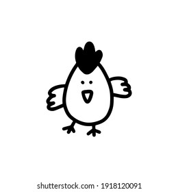 
Cute Easter chick. Chicken isolated on a white background. vector illustration in the doodle style