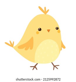 Cute Easter chick illustration. Vector simple chicken art. Spring clipart.