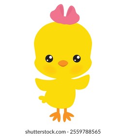 Cute Easter chick vector cartoon illustration