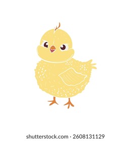Cute easter chick . Yellow isolated chicken, in vector technique. Create pattern, banner, fabric