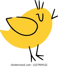 Cute easter chicken with closed eyes. Good for greeting cards, banners, invitations, flyers.