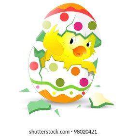 Cute Easter Chicken in Egg Shell