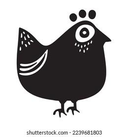 Cute easter chicken. Cute farm animal illustration. 