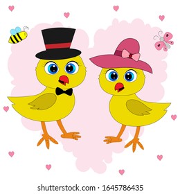 cute easter chicken illustration  vector