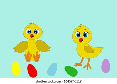 cute easter chicken illustration vector 