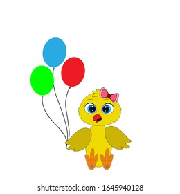 cute easter chicken illustration vector 
