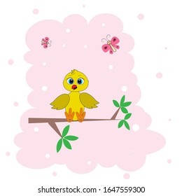 cute easter chicken illustration vector