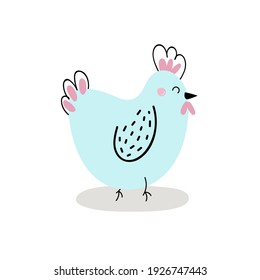  Cute Easter chicken.Easter chick. Flat cartoon vector illustration