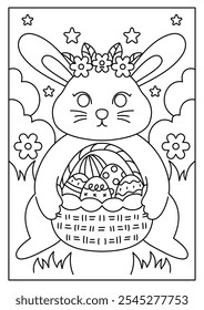 Cute Easter Coloring Page Printable