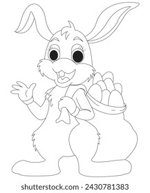 cute easter coloring page.coloring book page 