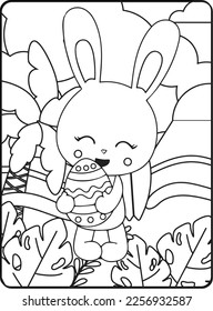 Cuidada página de coloración de Pascua para niños