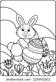 Cuidada página de coloración de Pascua para niños