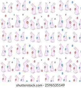 cute Easter egg and bunny pattern