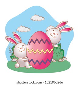 cute easter egg cartoon
