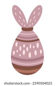 Cute Easter egg clipart. Happy Easter clipart in cartoon flat style. Hand draw vector illustration