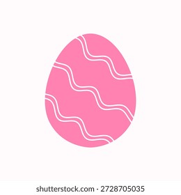 Cute Easter egg illustration with pastel pink colors, floral details, and a soft kawaii mood. Designed for spring greeting cards, kids graphics, and cheerful holiday decor.