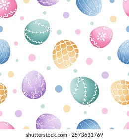 Cute Easter Egg illustration seamless pattern