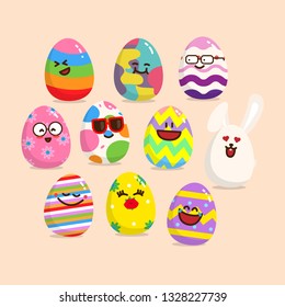 Cute Easter Egg Kawaii Happy Fun Collection