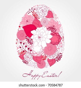 Cute easter egg made from flowers