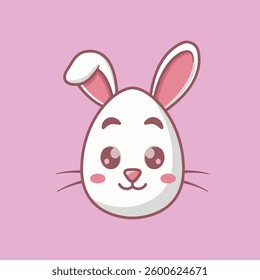 Cute Easter Egg Rabbit Easter Egg Day Elements. Vector Cartoon Illustration