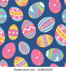 Cute easter egg seamless pattern