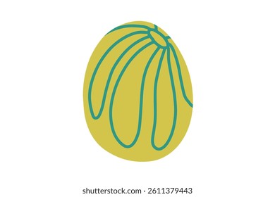 Cute Easter Eggs Collection with Leaves and Flowers in Flat Style