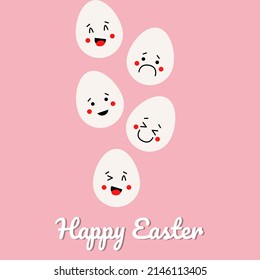 cute Easter Eggs expression illustration