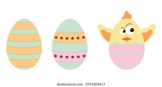 Cute Easter Eggs With Pastel Colors