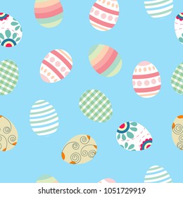 Cute Easter eggs seamless pattern background. Vector illustration EPS10.