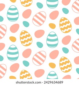 Cute Easter eggs seamless pattern