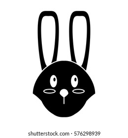 cute easter face bunny pictogram