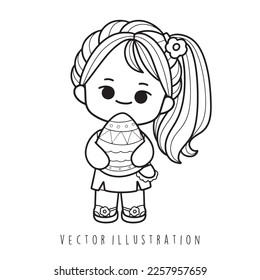 linda ilustración vectorial de chica de Pascua