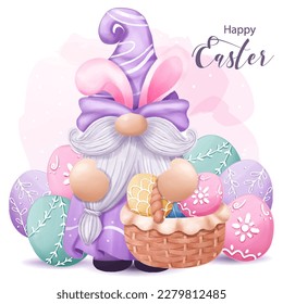 Cute Easter Gnome Illustration for easter decoration