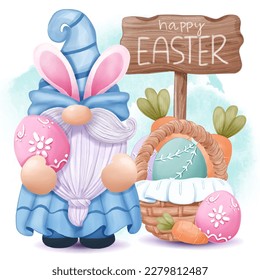 Cute Easter Gnome Illustration for easter decoration