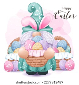 Cute Easter Gnome Illustration for easter decoration