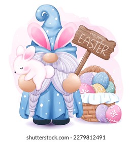 Cute Easter Gnome Illustration for easter decoration