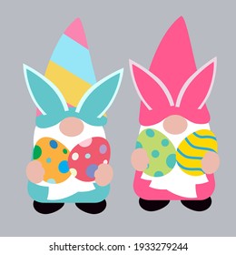 Cute Easter Gnome, vector art.